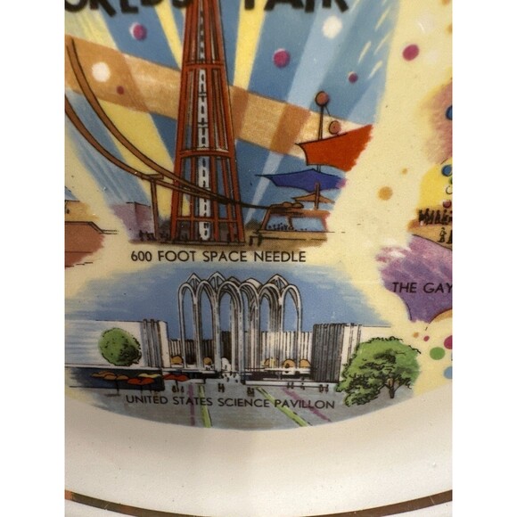 1962 Seattle World’s Fair Plate Space Needle Century 21 Expo 7.25” - Picture 7 of 10